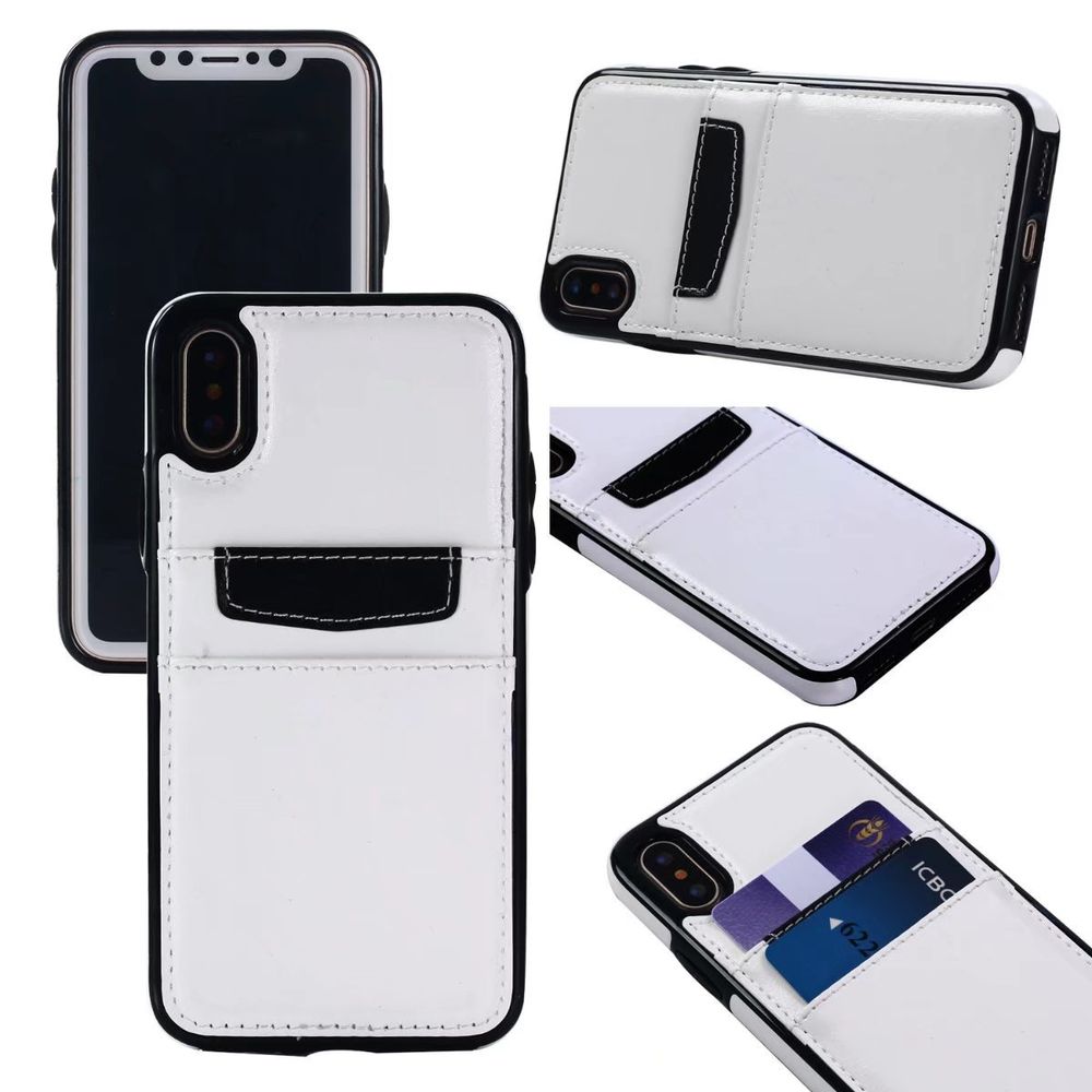 iPhone XS / X LEATHER Style Credit Card Case (White)